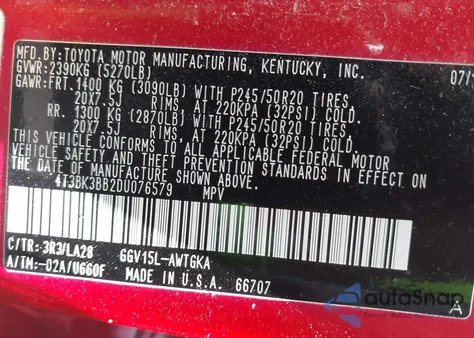 2013 Toyota Venza Limited V6 from USA, damaged, VIN 4T3BK3BB2DU076579